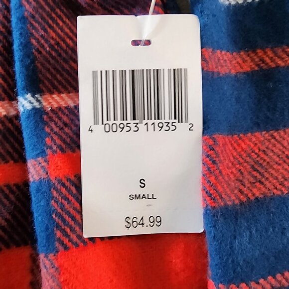 Disney Marvel Captain America Plaid Flannel Shirt Jacket Red & Blue Size S NWT - Picture 7 of 13